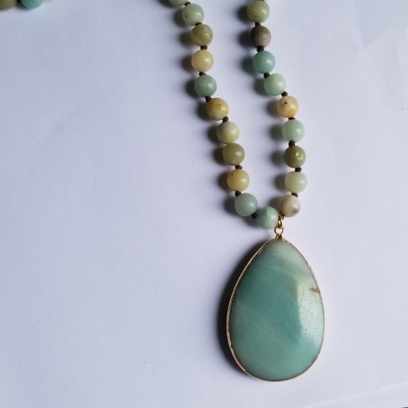 ♥️Bohemian Natural Stone  Pendant Necklace ❤ - Picture 3 of 8
